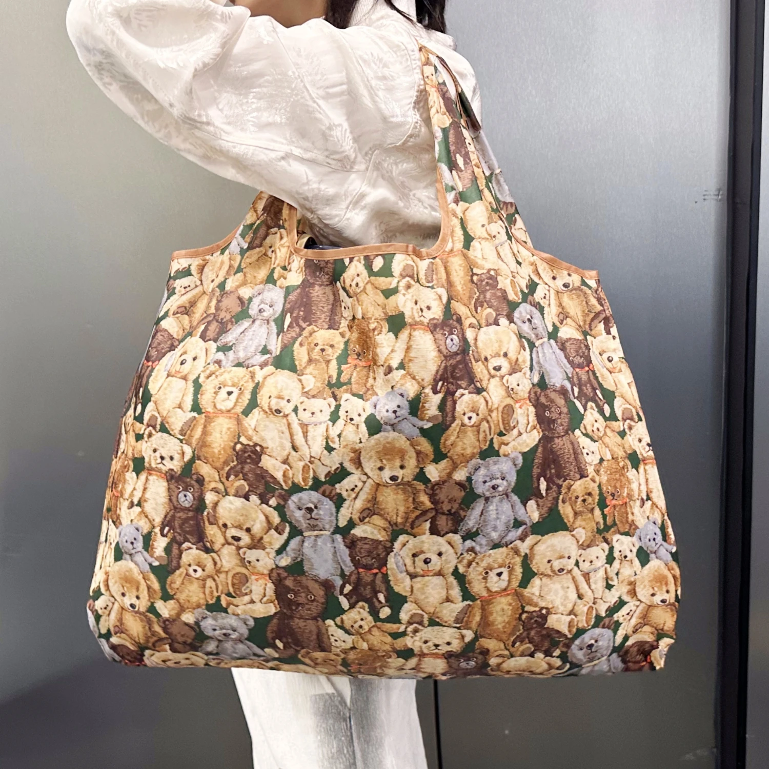 Tote Bag Large Capacity Tote Bag Satchel Lightweight Shopping Bag Printed Pattern Outdoor Foldableable Satchel Camping Style Travel Bag thumbnail 2