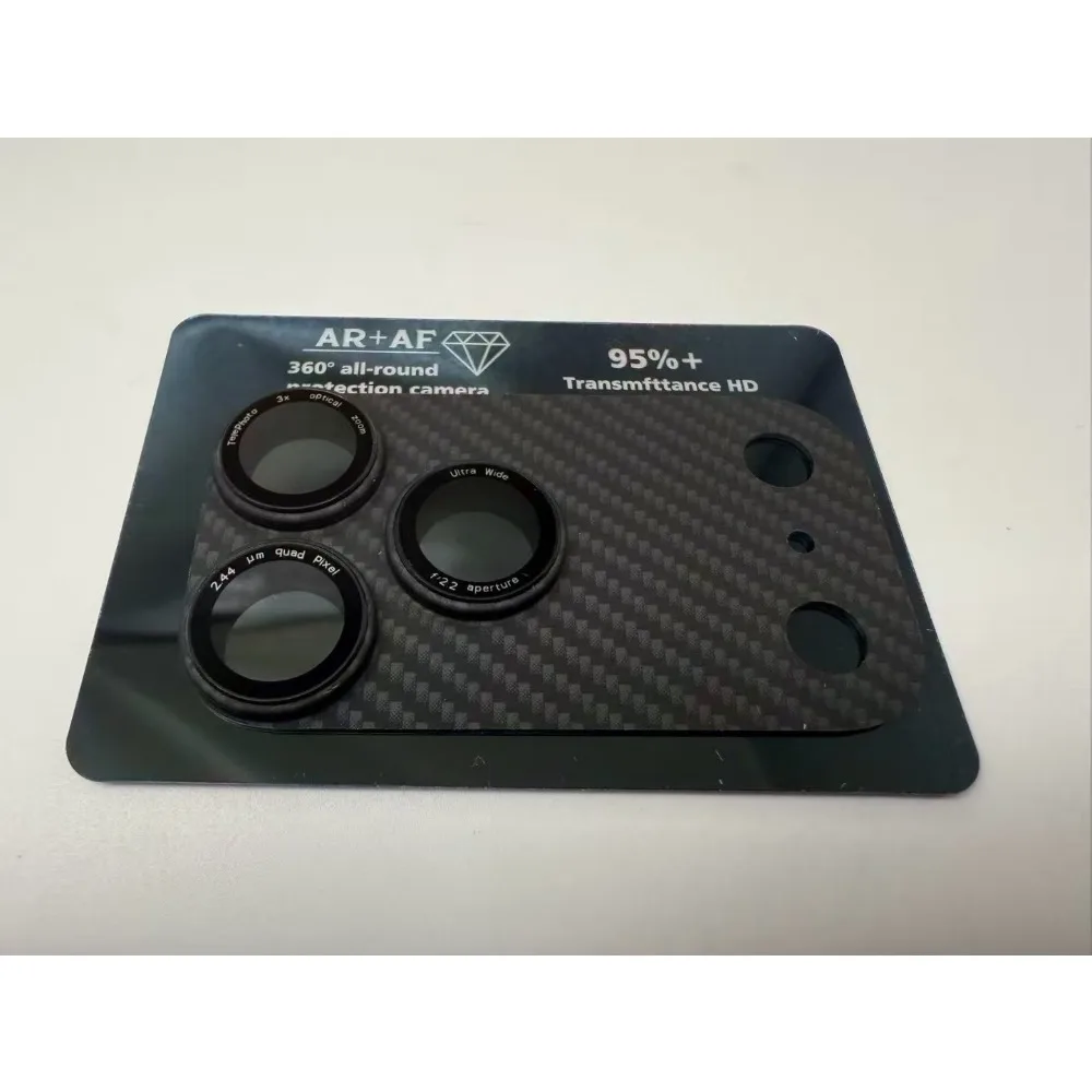 High Quality Carbon Fiber Kevlar HD Lens Tempered Glass Film For iPhone 17 Pro Max 17Pro 17Air Anti-Dust Camera Protective Cover thumbnail 2