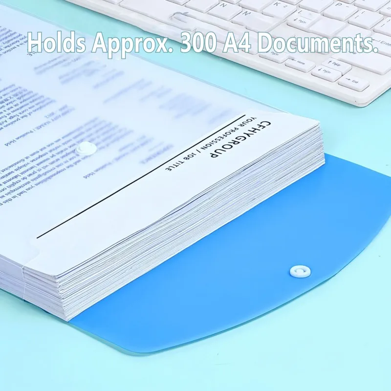 6Pcs A4 Plastic Envelopes with Snap Buttons, 11-Hole Expanding File Folders for 2/3/4 Ring Binders, School & Office Supplies thumbnail 3
