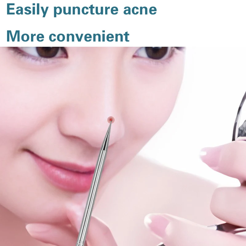 Ultra sharp stainless steel acne removal needle set,blackhead remover,beauty salon specific acne extraction tool set,tweezers thumbnail 2
