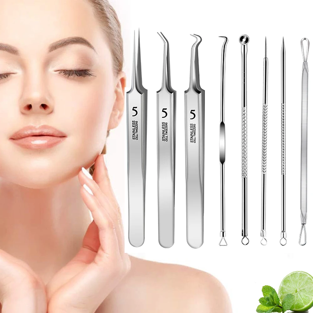 Ultra sharp stainless steel acne removal needle set,blackhead remover,beauty salon specific acne extraction tool set,tweezers thumbnail 4