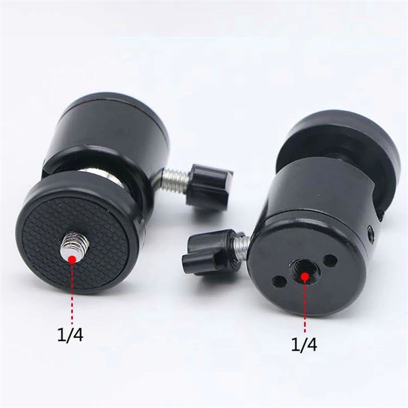 1/4 Inch Swivel Metal Mini Ball Head Tripod Mount Adapter For GoPro 13 Insta 360 DSLR Camera Camcorder Light Bracket Accessories thumbnail 5