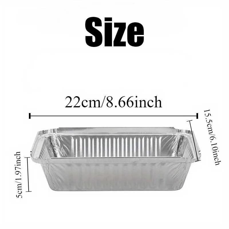 20/50PCS Aluminum Foil Tray Pan Disposable Thickened Household Food Storage Aluminum Foil Tray Barbecue Dessert Cooking Baking thumbnail 2