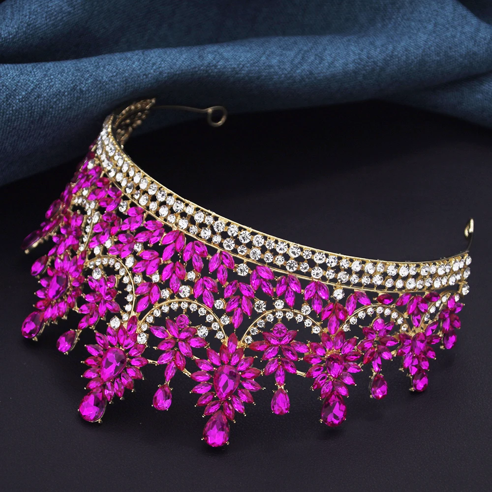 Rhinestone Crystal Tiaras and Crowns for Women Wedding Headdress Princess Queen Crown Birthday Prom Hair Jewelry Accessories thumbnail 4