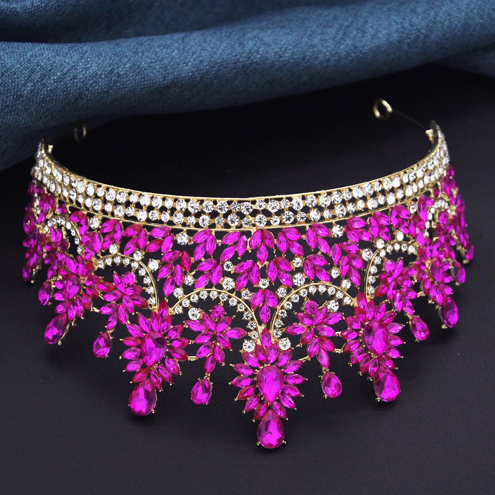 Rhinestone Crystal Tiaras and Crowns for Women Wedding Headdress Princess Queen Crown Birthday Prom Hair Jewelry Accessories thumbnail 5