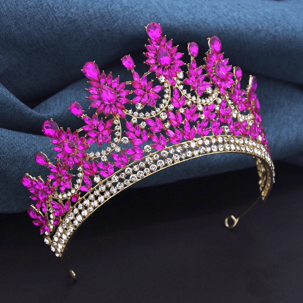 Rhinestone Crystal Tiaras and Crowns for Women Wedding Headdress Princess Queen Crown Birthday Prom Hair Jewelry Accessories thumbnail 3