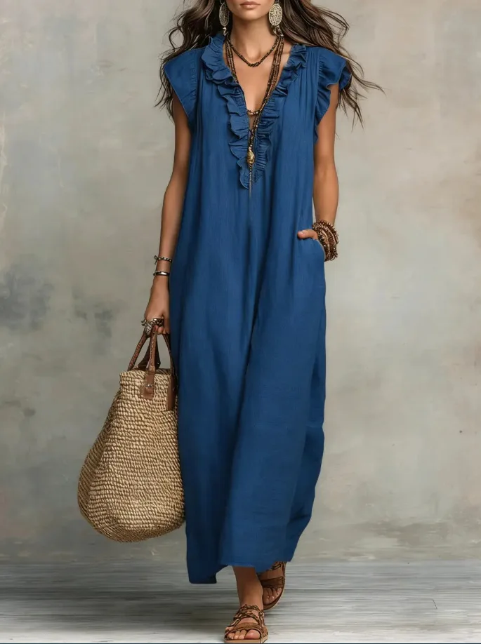 Women's Patchwork Long Dress2026 Summer Sleeveless Elegant Dresses Fashion Casual Vintage Party Dress Vestidos Women's Clothing thumbnail 6