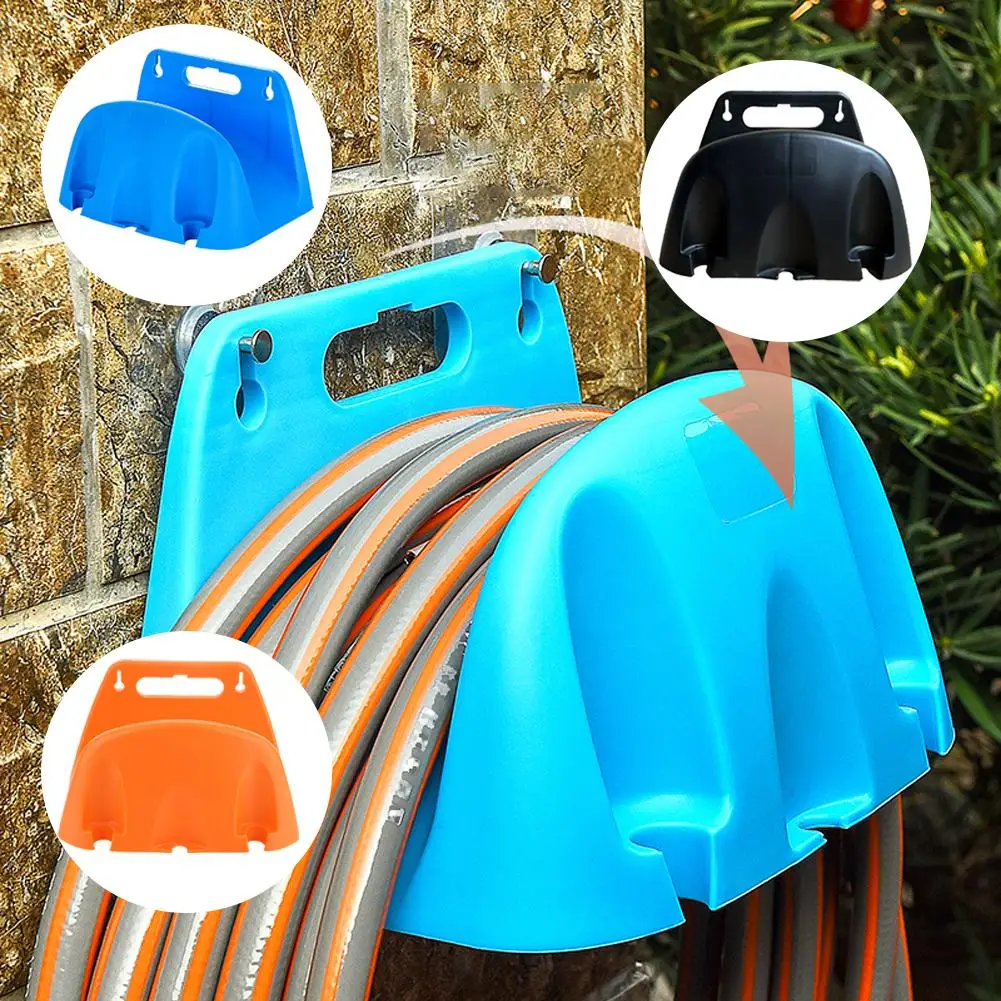 Wall Mounted Garden Hose Holder Plastic Water Hose Hanger for Outdoor Garden Yard Hose Storage Organizer Blue Black Orange