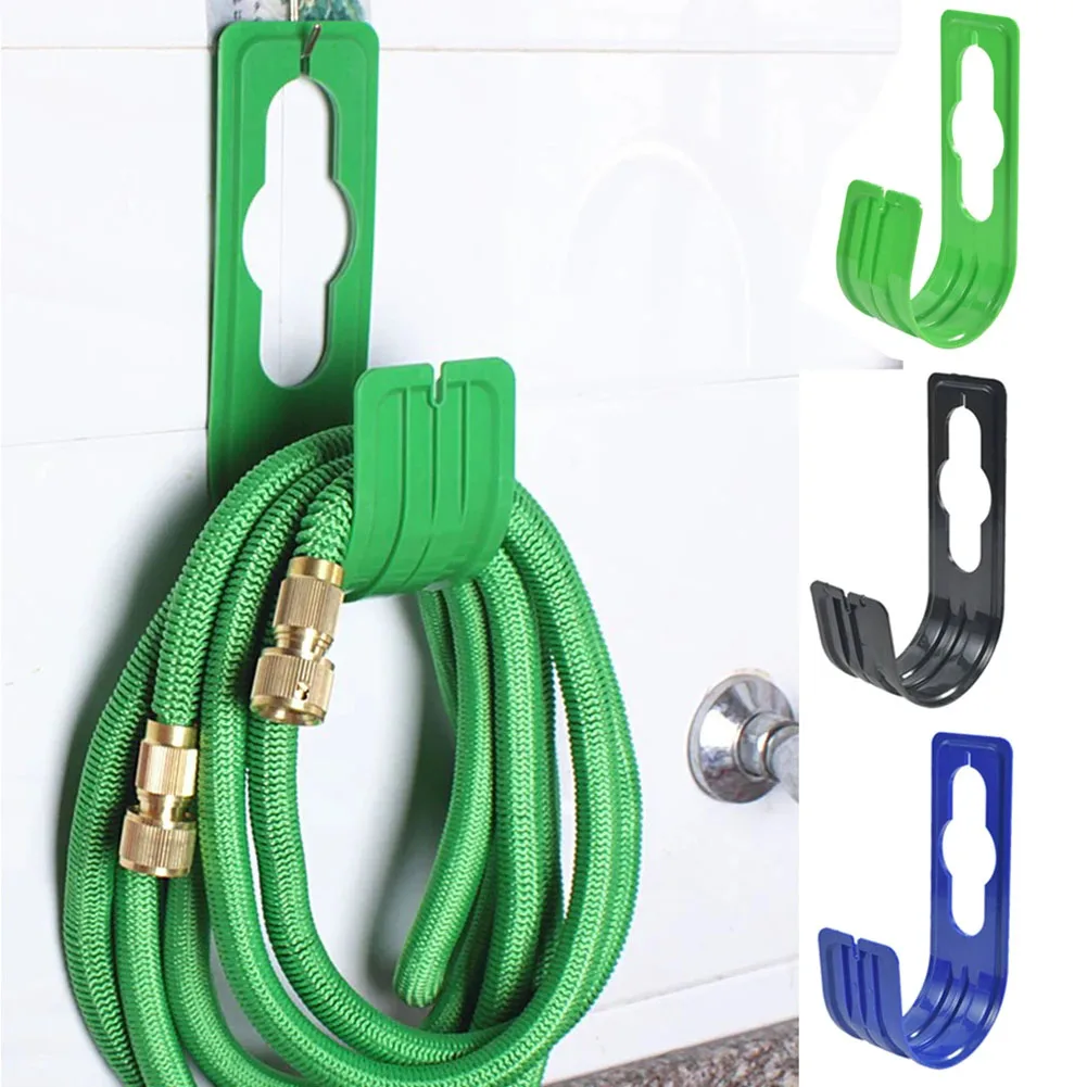 Wall Mounted Garden Hose J Hook Holder Easy Install Space Saving Water Hose Hanger for Outdoor Garden Storage Green Black Blue