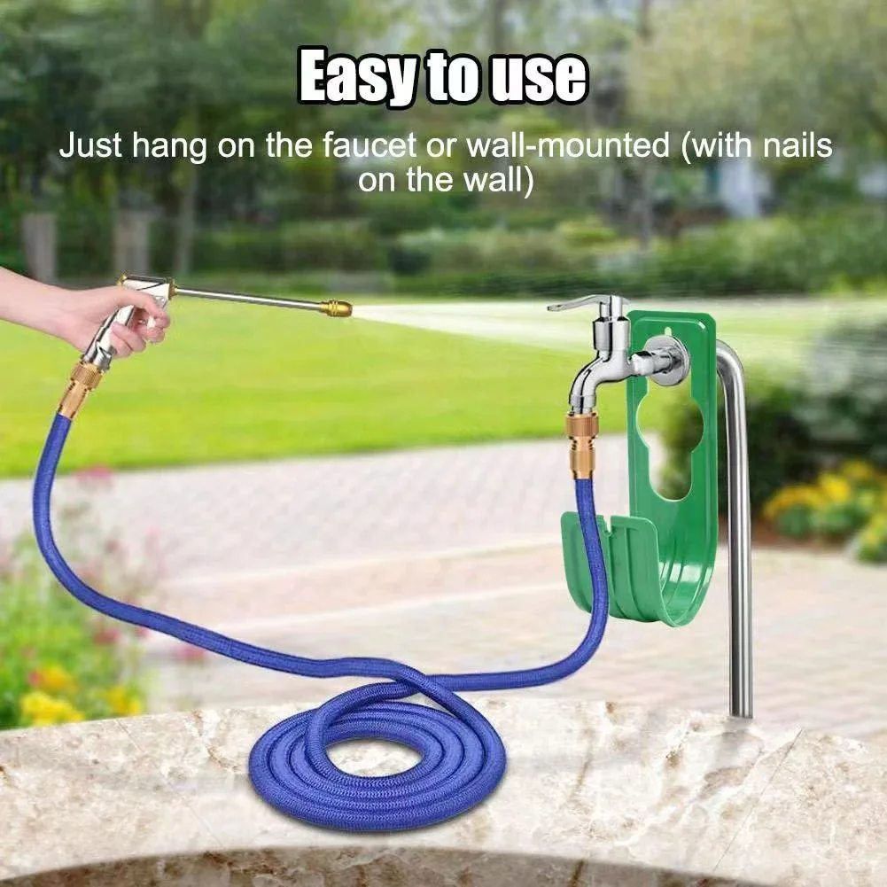 Wall Mounted Garden Hose J Hook Holder Easy Install Space Saving Water Hose Hanger for Outdoor Garden Storage Green Black Blue thumbnail 6