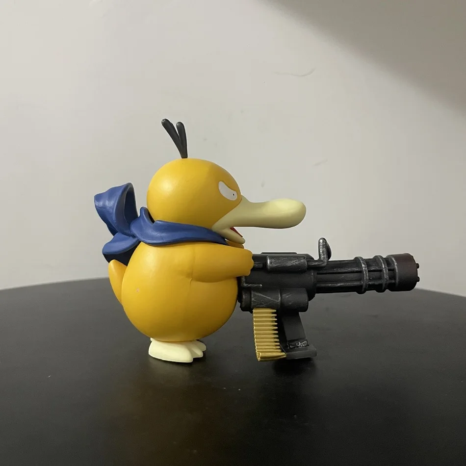 Serie Psyduck with Trumpet & Gatling Gun Figure Toy, Cute Duck Anime Figurine Model, Collection Ornament Birthday Gift for Fans thumbnail 5