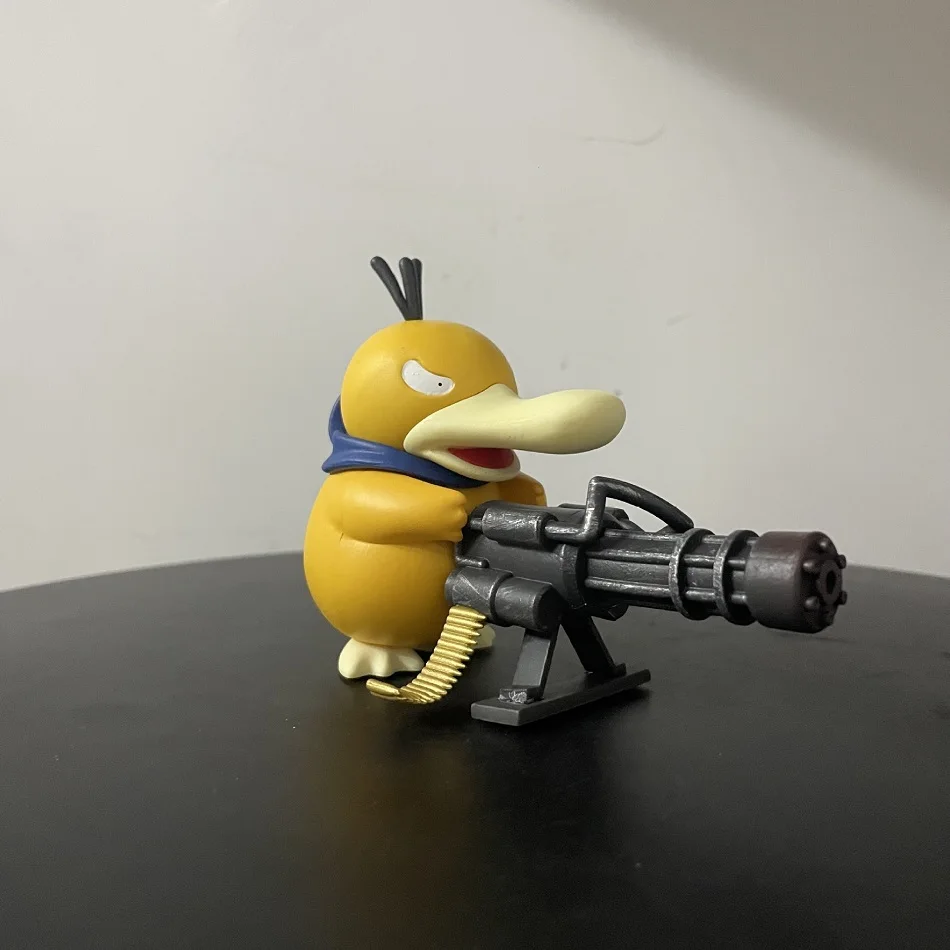 Serie Psyduck with Trumpet & Gatling Gun Figure Toy, Cute Duck Anime Figurine Model, Collection Ornament Birthday Gift for Fans thumbnail 4