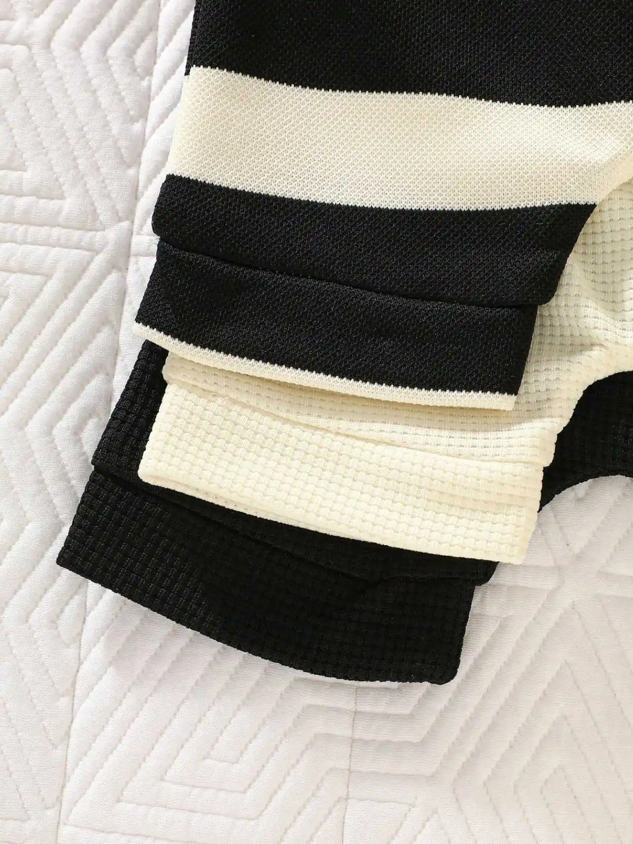 Summer new baby boy black apricot striped three piece shorts casual versatile cute and simple thumbnail 3