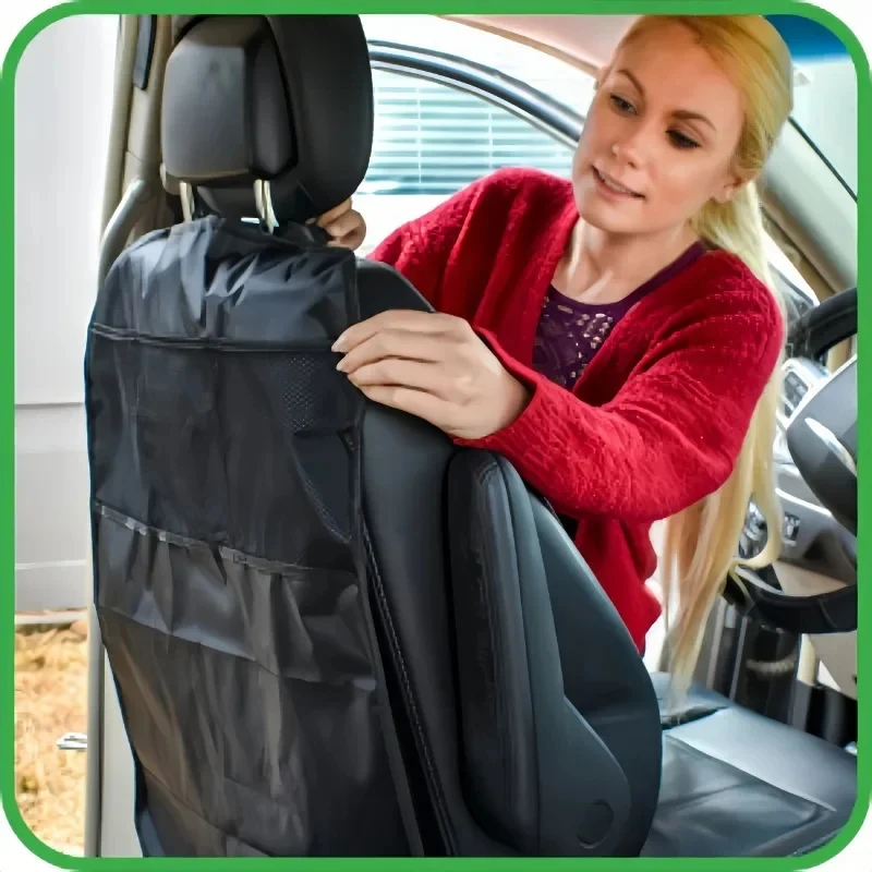 Car Seat Back Organizer with Storage Pockets, Kick Mat Protector, Waterproof Auto Backseat Organizer for Car Interior thumbnail 3