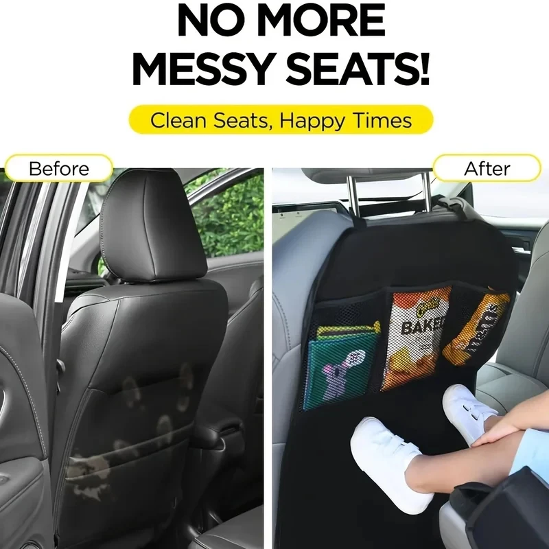 Car Seat Back Organizer with Storage Pockets, Kick Mat Protector, Waterproof Auto Backseat Organizer for Car Interior thumbnail 2