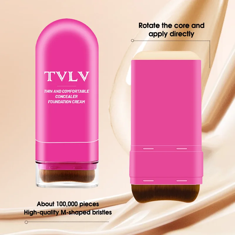 TVLV Foundation Stick With Brush Concealer Cream Waterproof Long Lasting No Fading Lightweight Natural Makeup For Women thumbnail 3