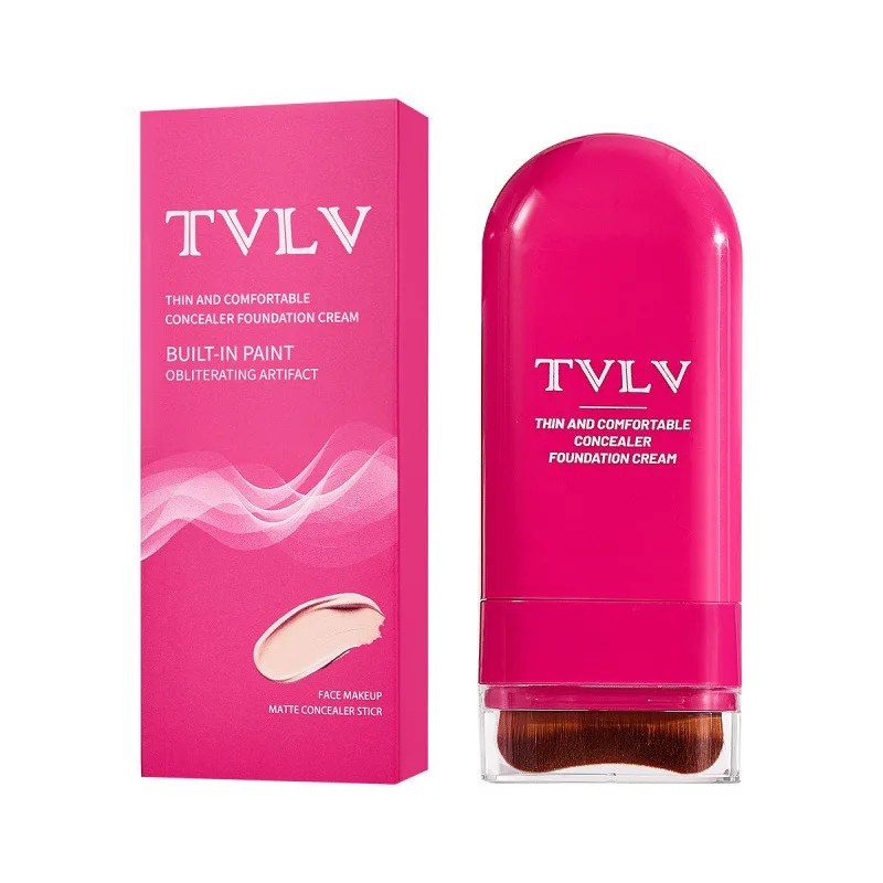 TVLV Foundation Stick With Brush Concealer Cream Waterproof Long Lasting No Fading Lightweight Natural Makeup For Women thumbnail 4