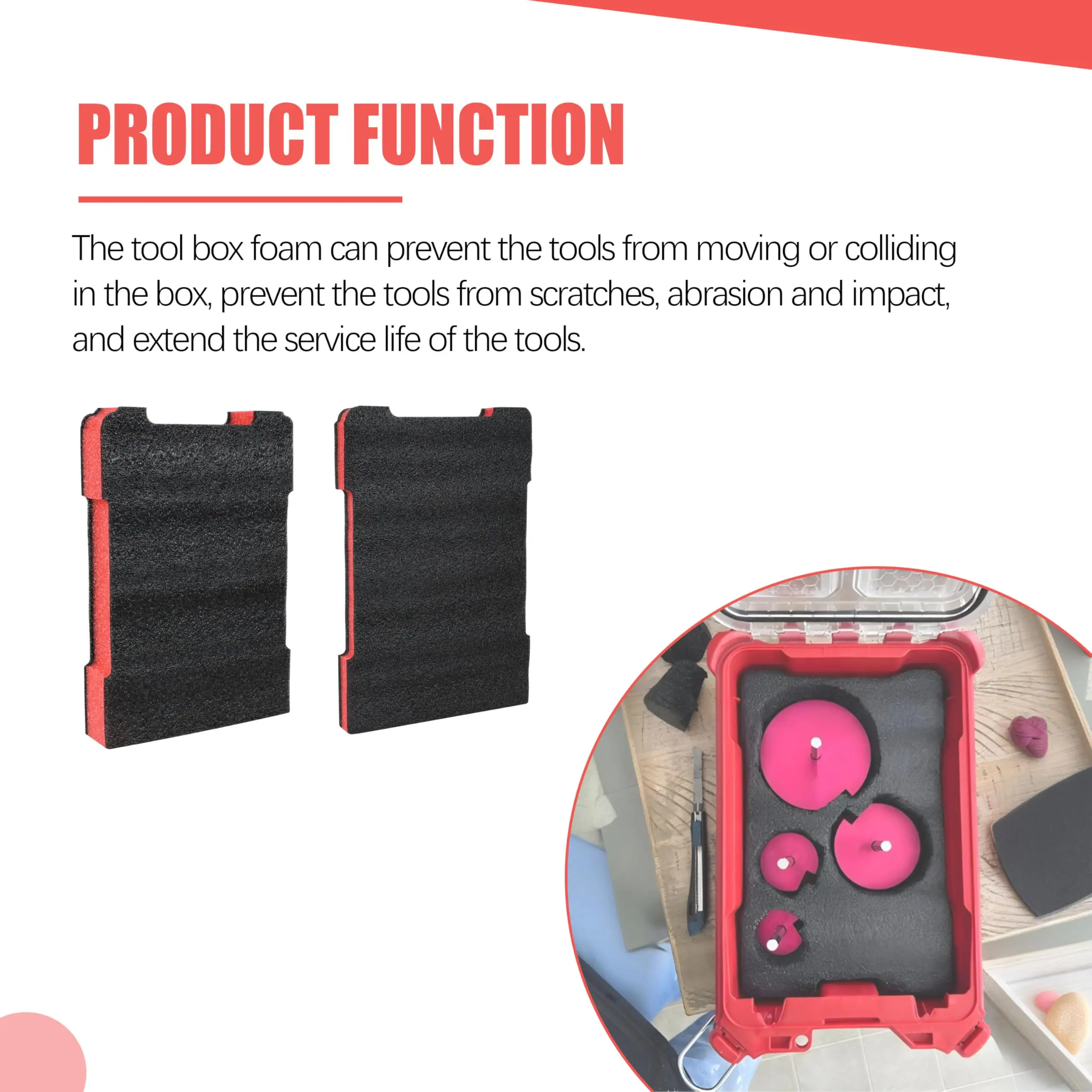 Shockproof Cushioned Tool Box Foam Insert Fit for Milwaukee Packout Cases Protective ，Foam Organizer for Fragile Tools Storage thumbnail 6