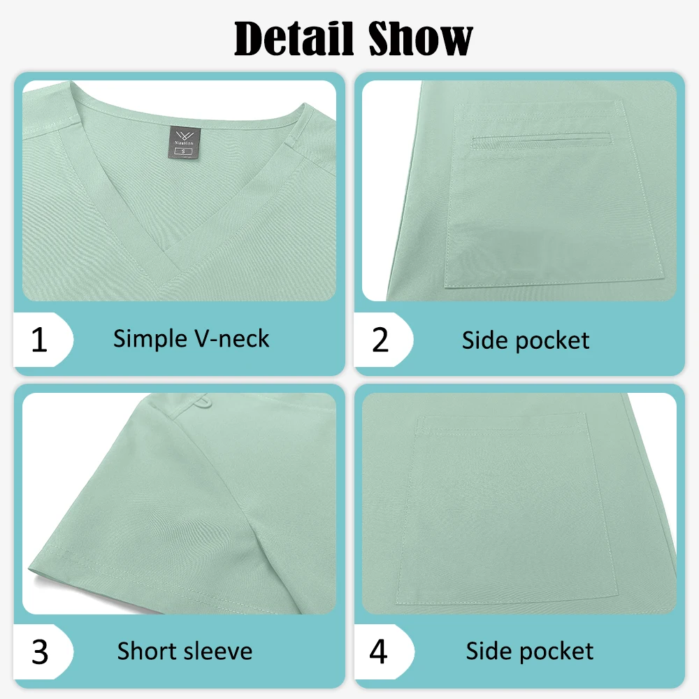 Beauty Fashion Workwear Woman Medical Nursing Surgical Set High Quality Elastic Scrub Set Healthcare Pharmacy Wholesale Workwear thumbnail 4