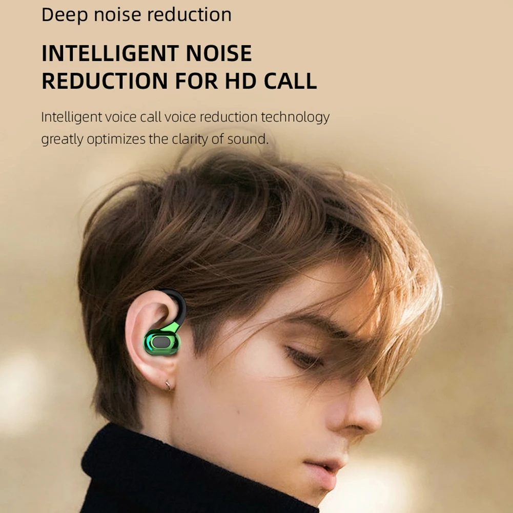 Wireless Headphone Bluetooth-compatible 5.2 Earphone Single Ear Earbuds with Mic HD Sound Quality Headset thumbnail 3