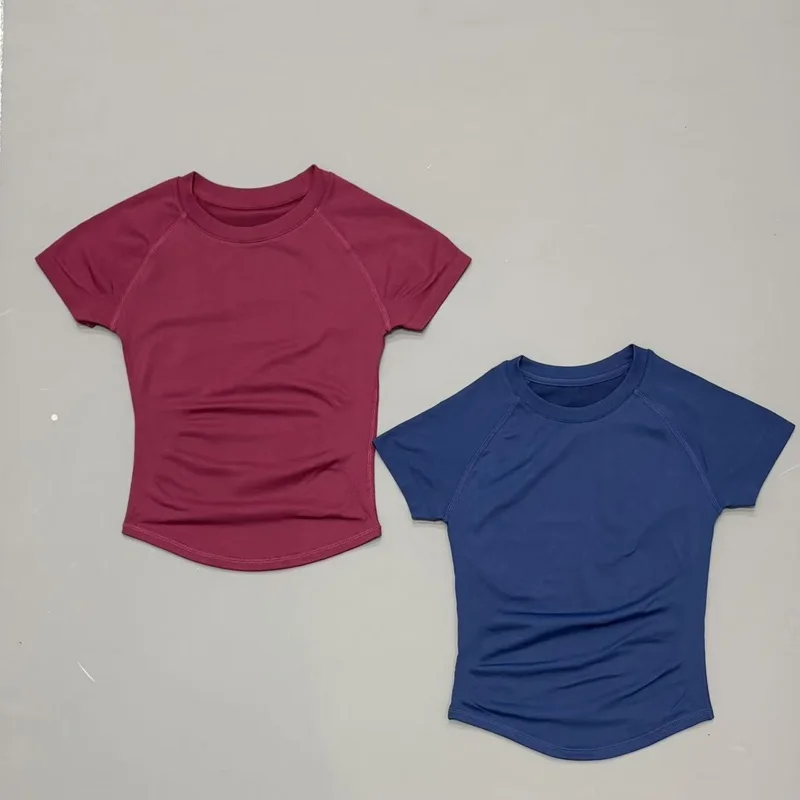 Women Sports T-Shirt Round Neck Short Sleeve Breathable Stretchy Tops Gym Fitness Yoga Running Workout Casual Athletic Shirts thumbnail 3
