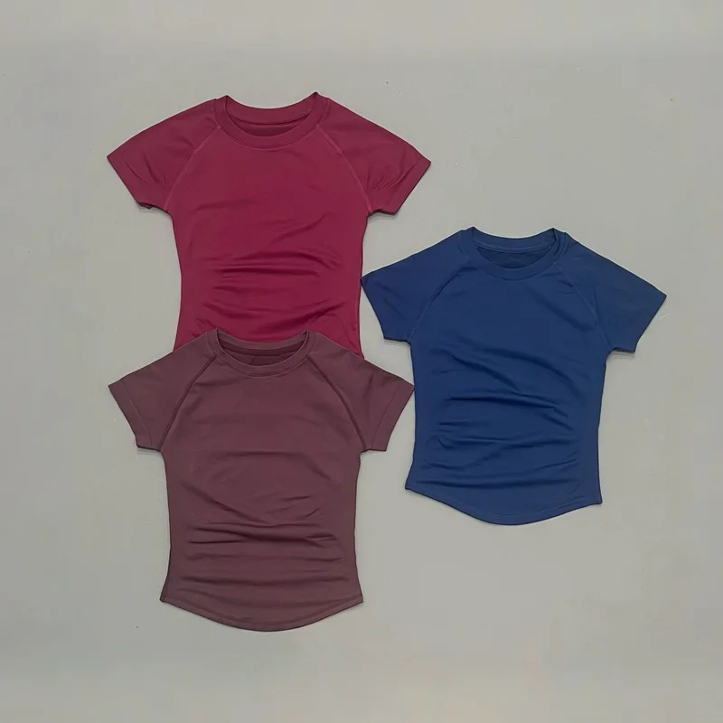 Women Sports T-Shirt Round Neck Short Sleeve Breathable Stretchy Tops Gym Fitness Yoga Running Workout Casual Athletic Shirts thumbnail 4