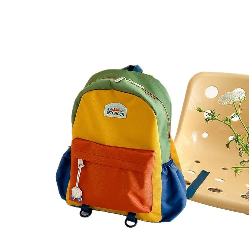 2026 New Color Block Kids Backpack Lightweight Kindergarten School Bag for Boys Girls Travel Outdoor Leisure thumbnail 5