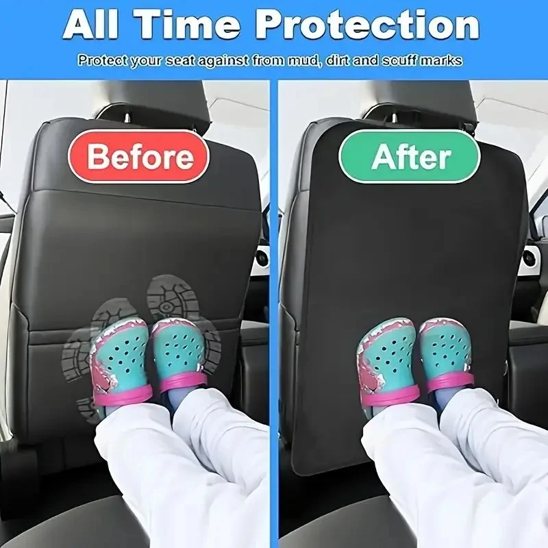 1/2pcs Car Seat Back Kick Protectors Polyester Automotive Seat Covers, Protection from Dirt, Mud, Fit for Most Vehicles thumbnail 4