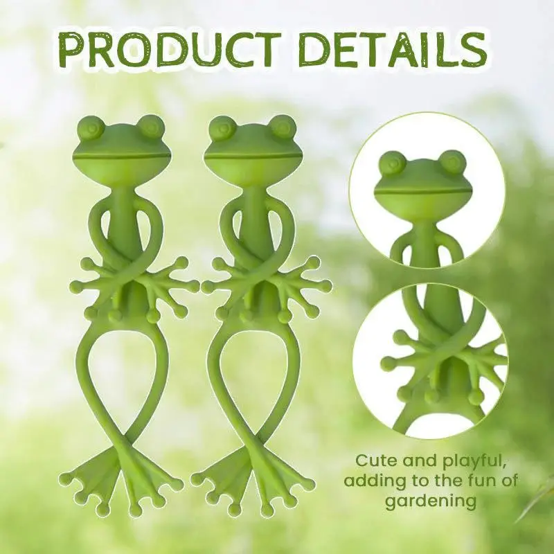 1/2/5pc Frog Shaped Plant Stand Tomato Plant Support Green Twist Garden Plant Supporter Adjustable DIY Vine Climbing Holders thumbnail 5