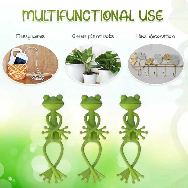 1/2/5pc Frog Shaped Plant Stand Tomato Plant Support Green Twist Garden Plant Supporter Adjustable DIY Vine Climbing Holders thumbnail 3