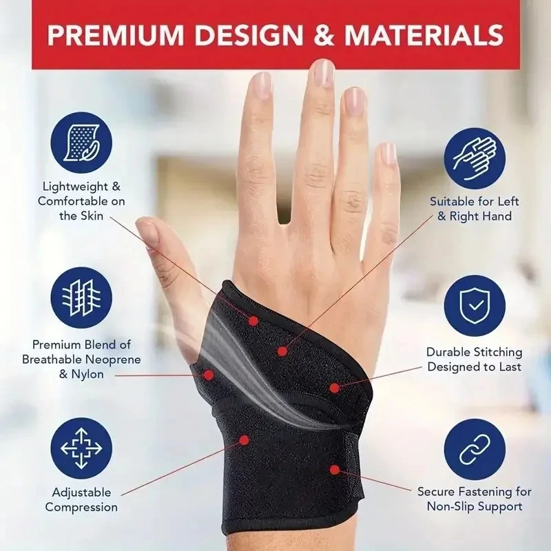 1/2pcs Outdoor sports can adjust wrist guards, tendinitis, and relieve arthritis pain with hand and wrist support for movement thumbnail 2