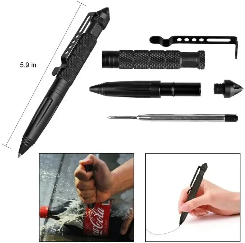 1pc Military Tactical Pen Aluminum Alloy Self Defence Tactical Pen Outdoor Emergency Survival Tools Glass Breaker Pen thumbnail 3