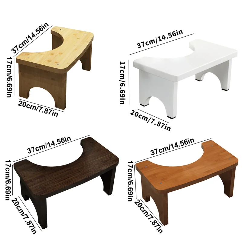 Sturdy Portable Bamboo Toilet Squat Stool for Adults,Wide and Stable,Bathroom Potty Stool,Easy to Use and Clean, Portable Design thumbnail 2