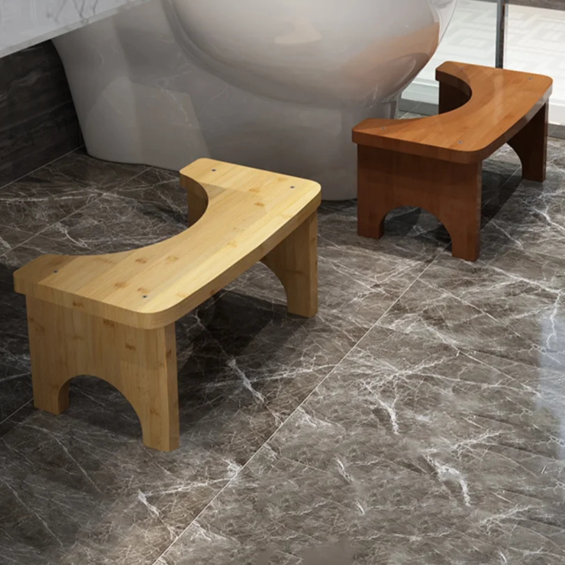 Sturdy Portable Bamboo Toilet Squat Stool for Adults,Wide and Stable,Bathroom Potty Stool,Easy to Use and Clean, Portable Design thumbnail 4