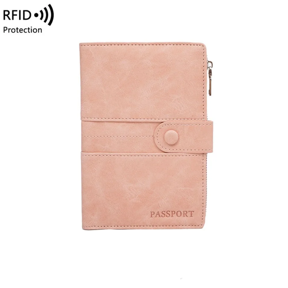 Creative RFID Anti-Theft PU Passport Bag Purse Card Holder Travel Wallet Multifunctional Airplane Check-in Passport Clip Men