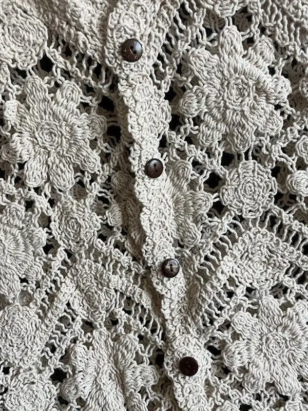 Embroidered Floral Crochet Vest for Women Hollow-out Open Knit Sleeveless Cardigan Boho Summer Festival Outfit thumbnail 6