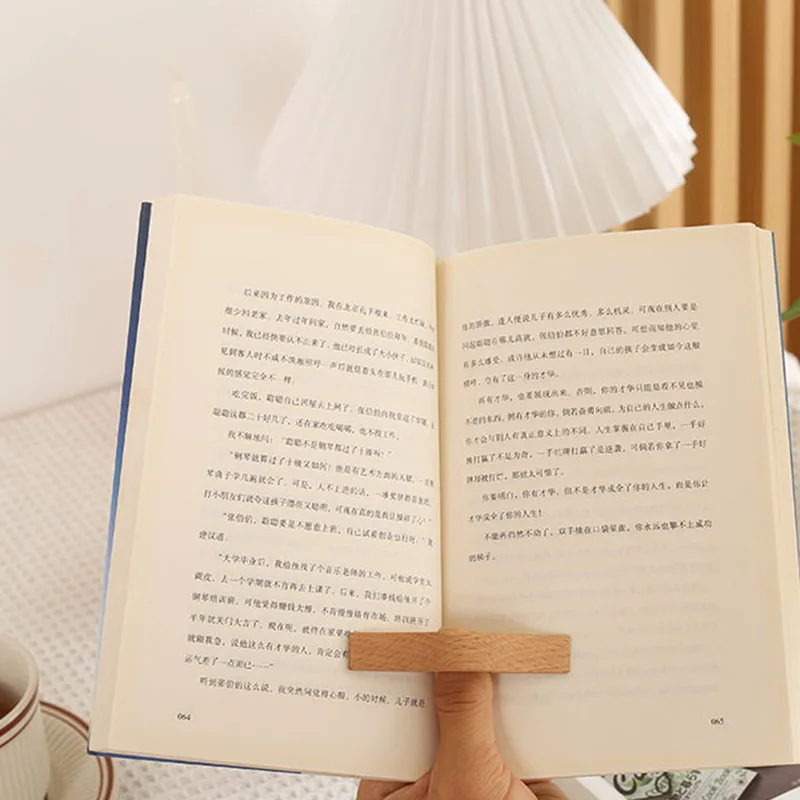 Solid Wooden Thumb Bookmark One Hand Reading Thumb Book Support Book Page Holder Convenient Bookmark Lovers Reading Aids Tools thumbnail 4