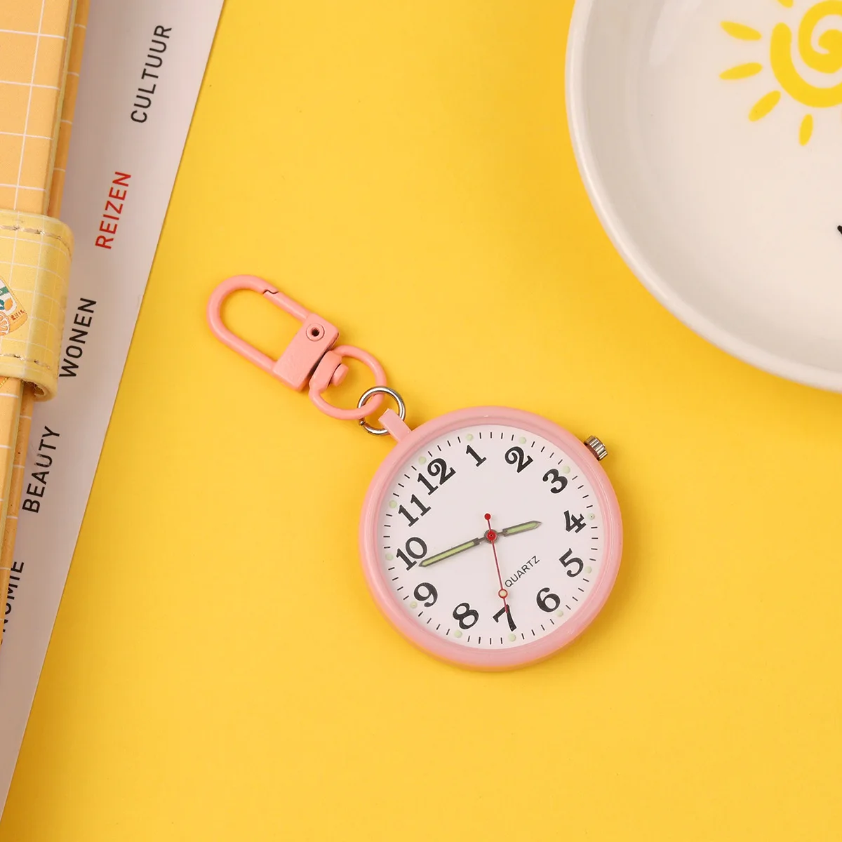 New Student Exam Pocket Watch Personalized Junior High School Silent Mini Hanging Watch Portable Quartz Watch for College Entran thumbnail 2