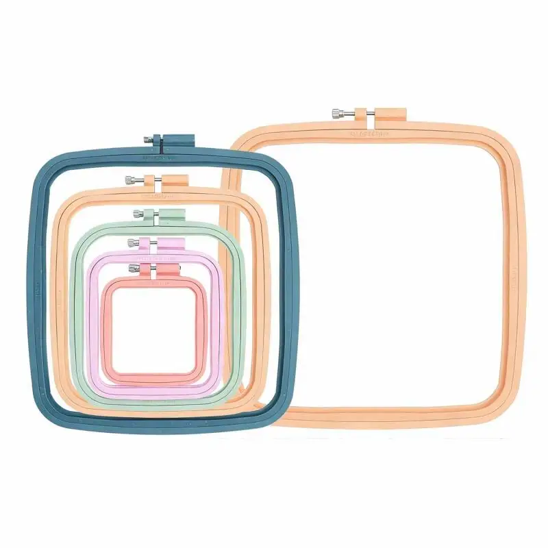 1/2/4pcs Plastic DIY Embroidery Hoops Square Cross Stitch Frame Household Handcraft Embroidery Set thumbnail 2