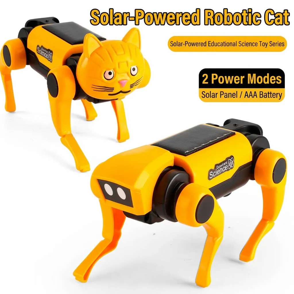 Smart Robot Dog STEM Kit Solar DIY Educational Science Assembly Quadruped Building Toy Experiment RC Remote Control Gift Kids thumbnail 3