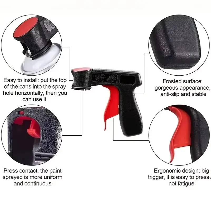 1 Pcs Plastic Portable Spray Paint Handle, Universal Reusable Car Color Changing Film Pasting Self Spraying Hand Spray Gun thumbnail 2