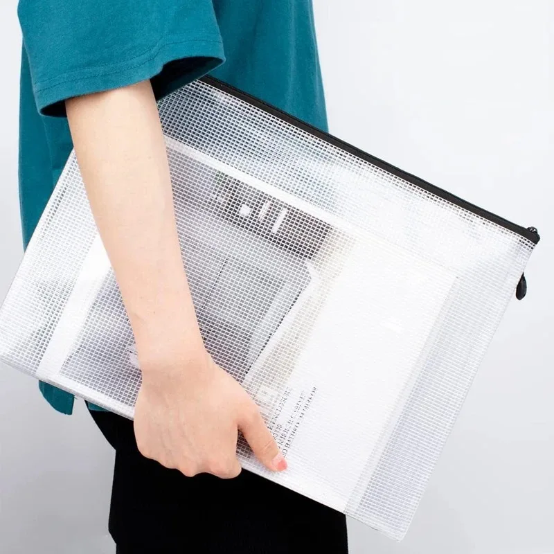 1pcs Waterproof Mesh Zipper Document Bag A3/A4/A5/A6 File Folder Storage Pouch for Office School Travel Makeup thumbnail 5