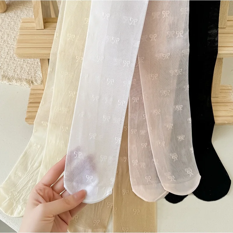 Summer Kids Thin Tights Girls Fashion Bow Print Stockings Baby Mesh Breathable Princess Pantyhose Children Ballet Dance Leggings thumbnail 5