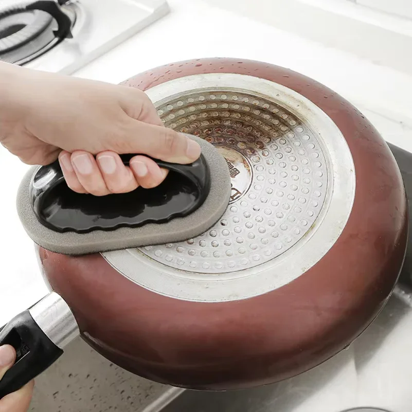 Magic Emery Sponge Brush Wipe Eraser Cleaner Kitchen Bath Rust Strong Decontamination Cleaning Tools With Handle Household Tools thumbnail 3
