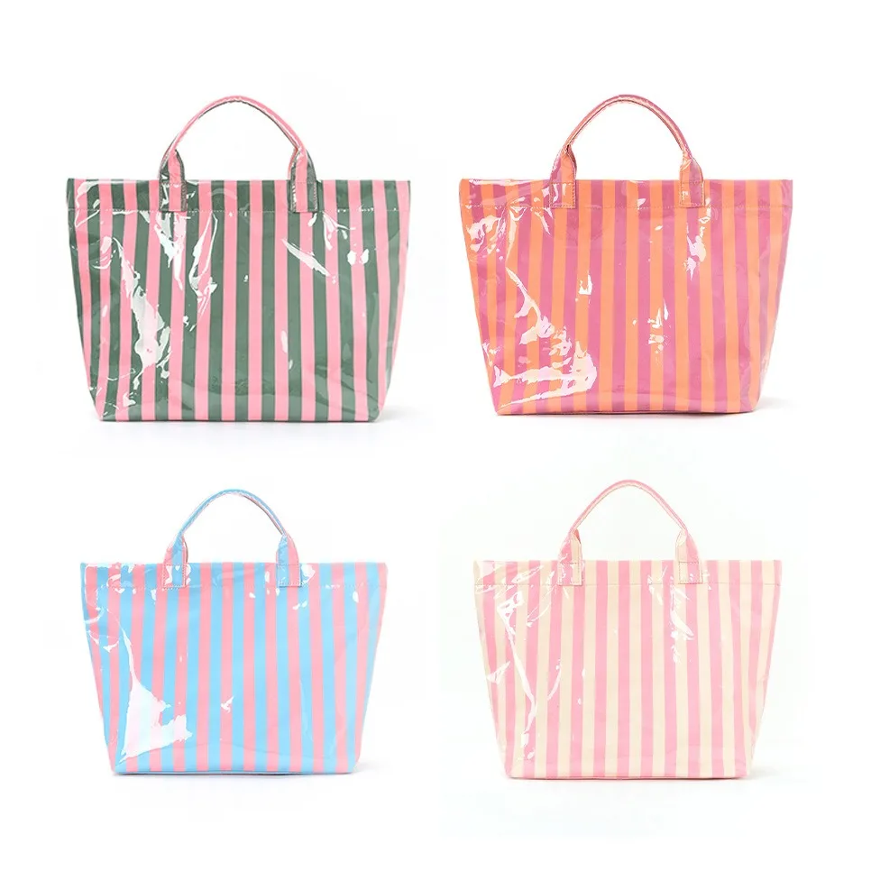 Popular new striped tote bag high value lightweight handbag commuting large capacity portable travel shoulder bag tote bag mothe thumbnail 3