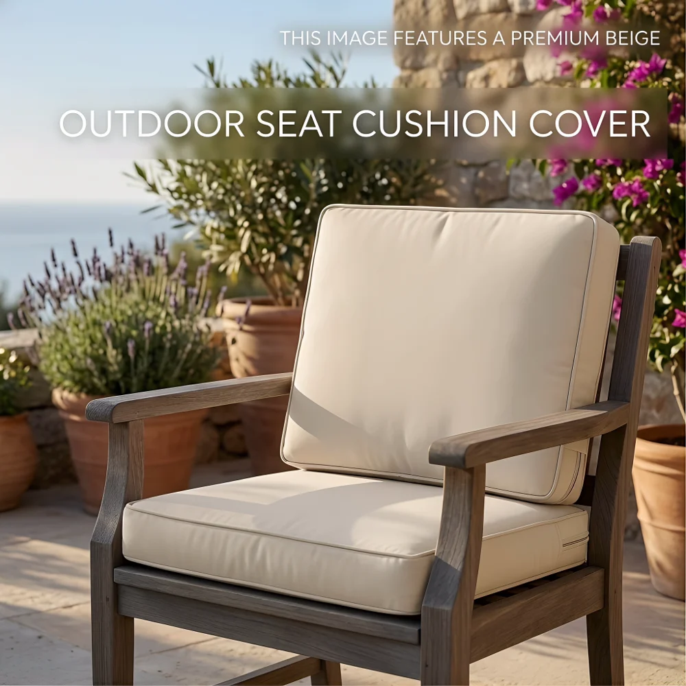 10 Size Patio Cushion Slipcovers – Water Resistant Patio Chair Seat Covers, Durable Replacement Covers for Outdoor Cushions