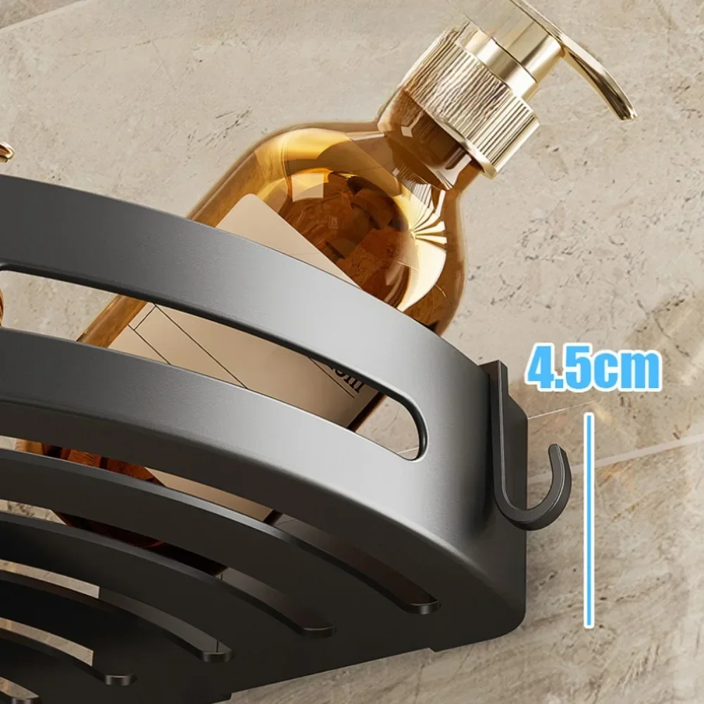 Plastics Bathroom Shampoo Holder Adhensive Shower Caddy Shelves Storage No Drill Shelf Corner Towel Holder Shelves thumbnail 4