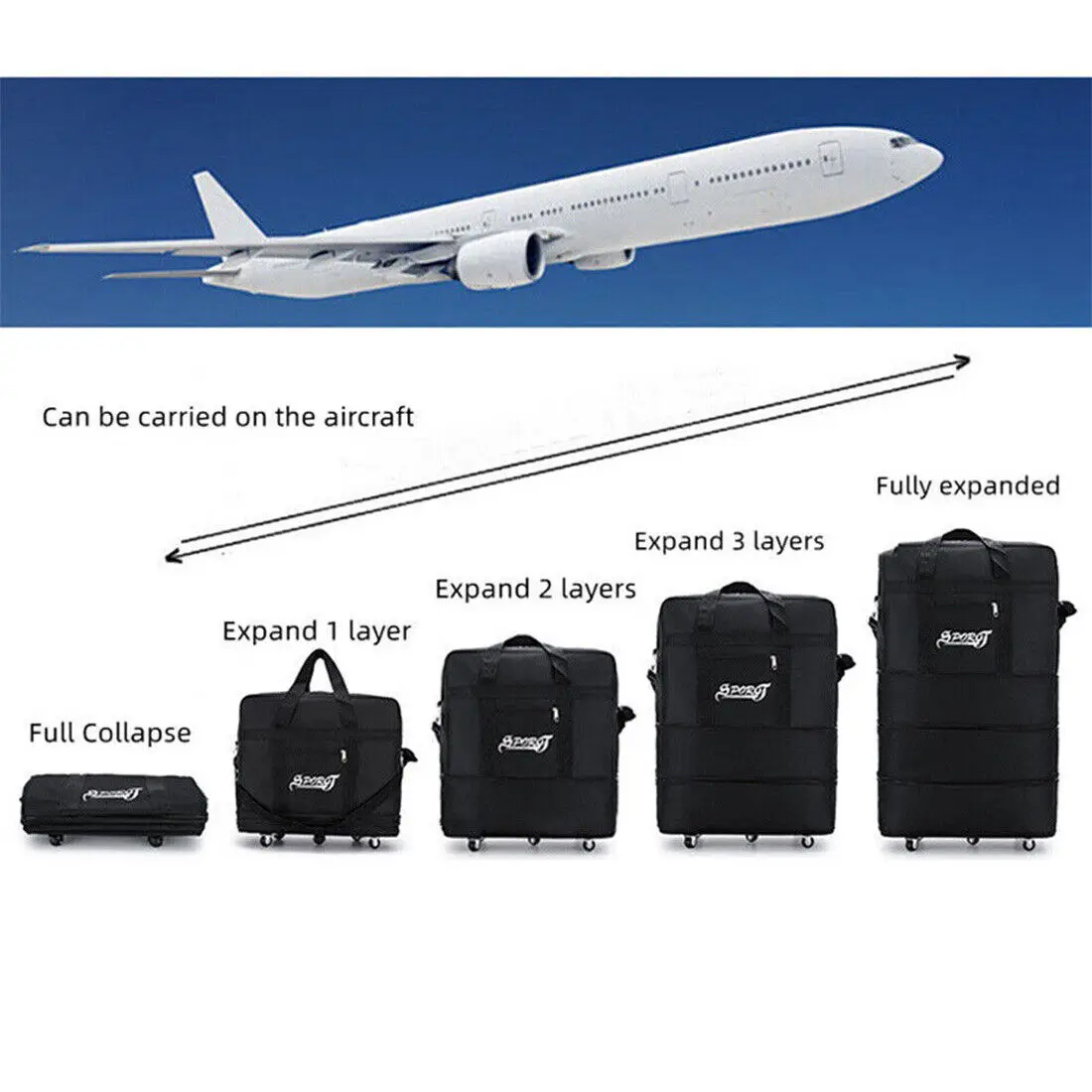 42" Extra Large Lightweight Luggage Trolley Suitcase Travel Bag Handbag BAG UK thumbnail 4