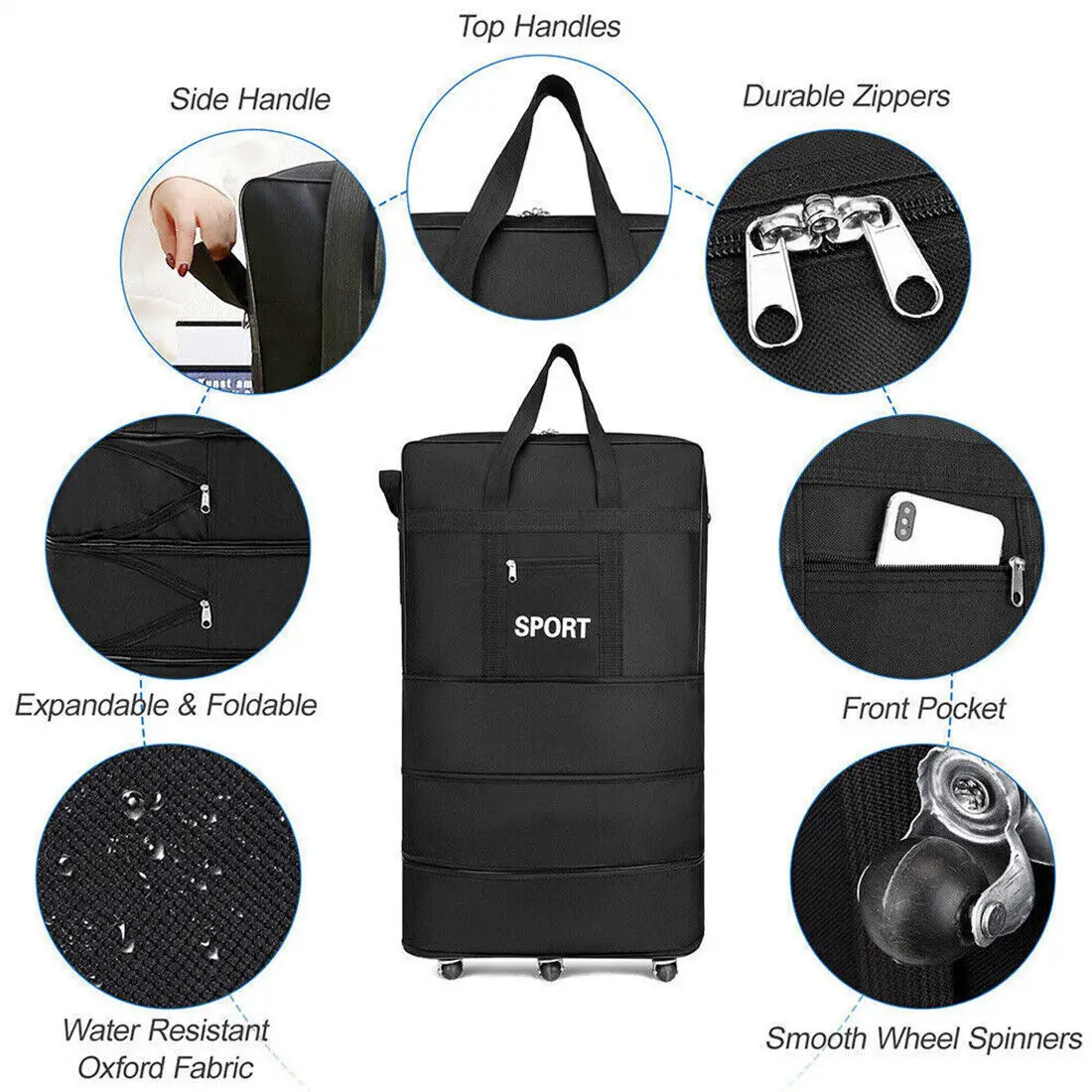 42" Extra Large Lightweight Luggage Trolley Suitcase Travel Bag Handbag BAG UK thumbnail 6