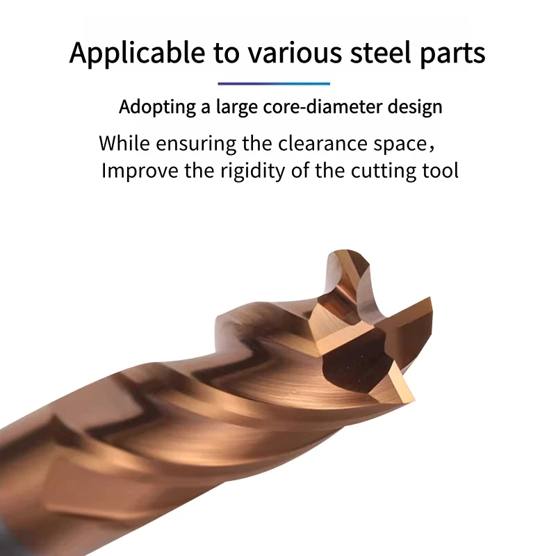 55-degree tungsten steel flat-bottom milling cutter with 4 cutting edges and hard alloy coating for steel, for CNC tooling thumbnail 4